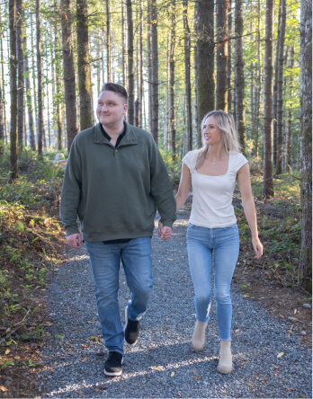 Tehaleh community residents hiking along the trails in Bonney Lake, WA