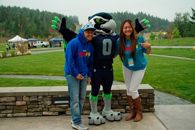 Blitz Seattle Seahawk Mascot in Tehaleh