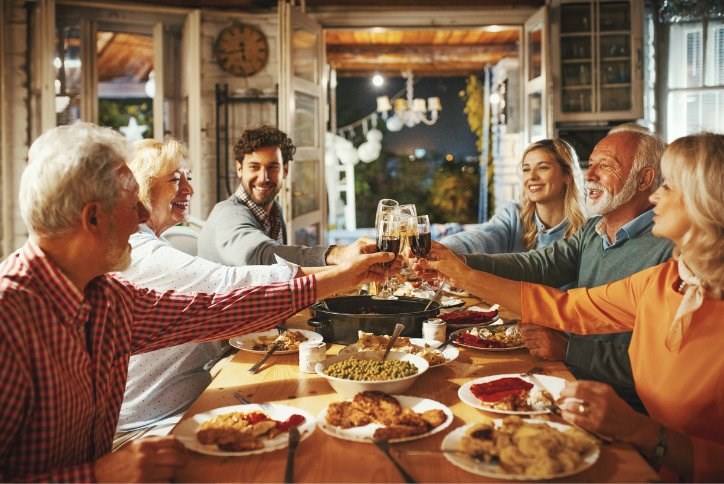 Toast to great times and good food with family and friends