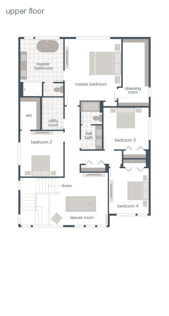 MainVue Homes Upper Floor Plan for their Nova model