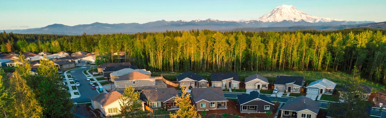 Tehaleh homes with Mount Rainier in the background