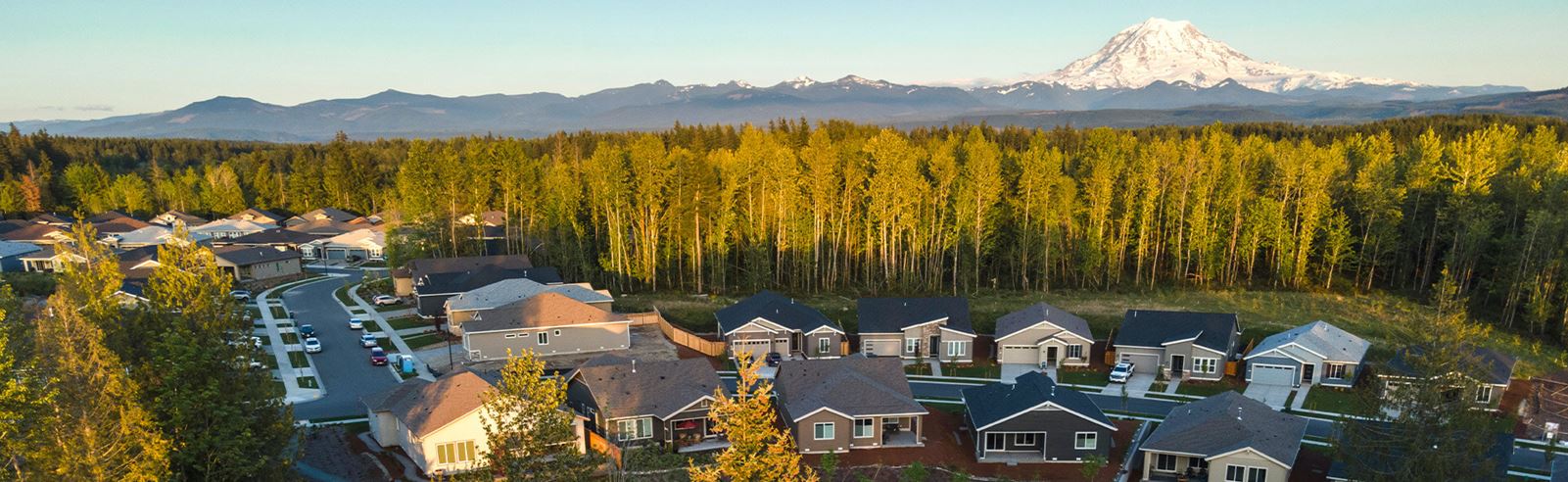 Tehaleh homes with Mount Rainier in the background
