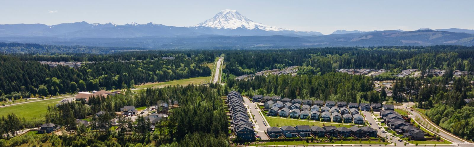 Tehaleh homebuilder neighborhood drone view Tehaleh WA
