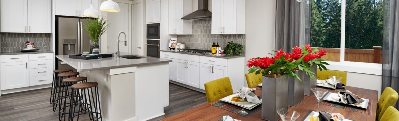 Richmond American Homes the Lowell model living room and kitchen Tehaleh Bonney Lake, WA