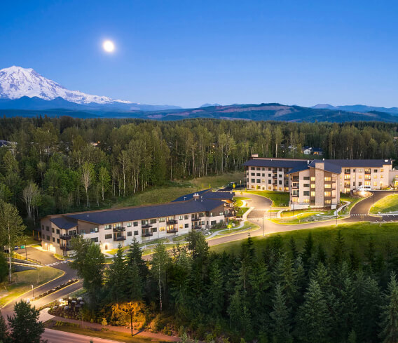 View of Mount Rainier from the Tehaleh community in Bonney Lake, Washington