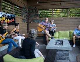 Residents gathered in Tehaleh community Bonney Lake, Washington