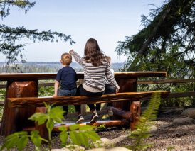 Family enjoying views in Tehaleh community Bonney Lake, Washington