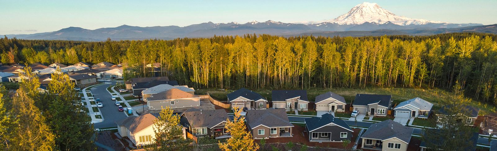 View of Mount Rainier from the Tehaleh community in Bonney Lake, Washington