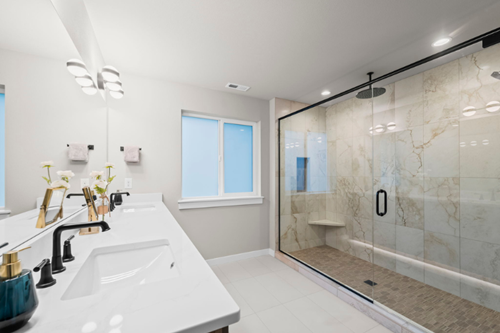 A custom JK Monarch primary bathroom