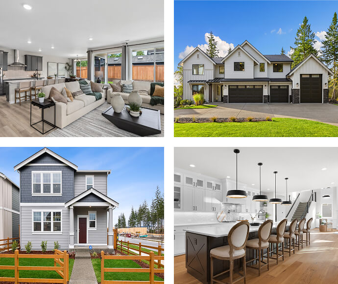 Homes collage at Tehaleh in Bonney Lake, WA